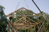 Timber Frame: The hand-hewn timber frame for our house.