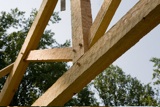 Timber Frame:  The hand-hewn timber frame for our house.